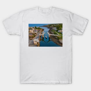 Sailboat Passing Perkins Cove Drawbridge T-Shirt